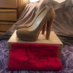 Christian Louboutin BIBI 140 Suede Royal Camel